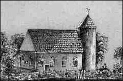 Dies dürfte das älteste Bild unserer Kirche sein, es entstand wahrscheinlich zwischen 1854 und 1860.