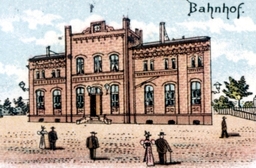 Der Bahnhof auf einer Postkarte um 1900