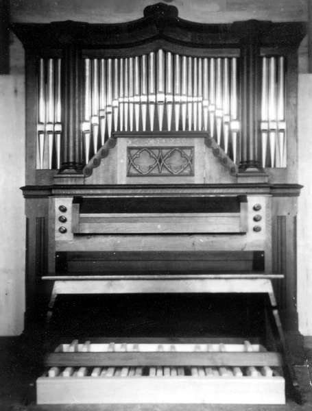 Haus-Orgel aus der Orgelbauwerkstatt Steinmann, gebaut in den 1950er-Jahren.
