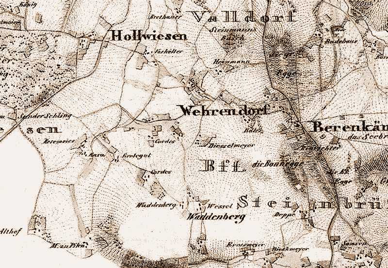Urkataster Übersicht Vlotho 1837, Ausschnitt Wehrendorf