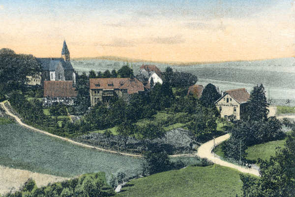 Reproduktion einer alten Postkarte auf dem Deckblatt des zum Jahr 2016 erschienenen Kalenders mit historischem Bildmaterial zu Valdorf